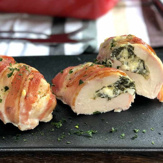 Bacon Wrapped Cheese Stuffed Chicken