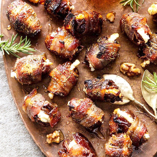 Bacon Wrapped Cheese Stuffed Dates