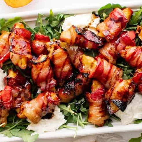 Bacon Wrapped Grilled Peaches