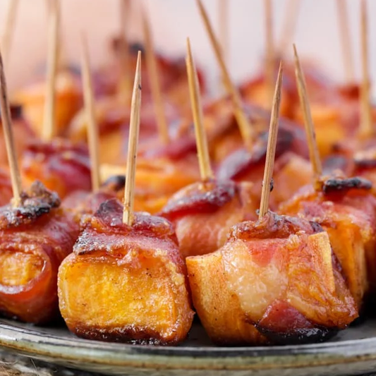 Bacon Wrapped Kumera Bites