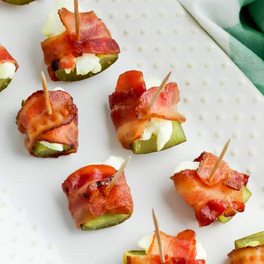 Bacon Wrapped Pickles Stuffed With Cream Cheese