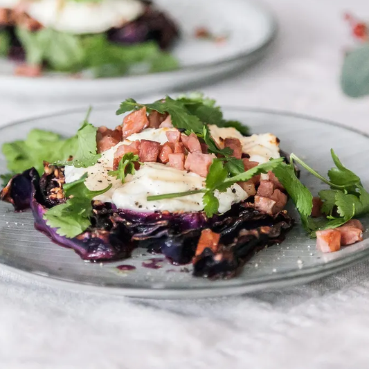 Baked Red Cabbage Steaks With Goat Cheese