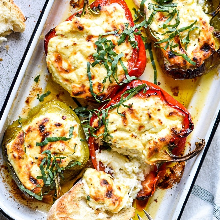 Pepper Ricotta Toast Baked Ricotta with Roast Peppers β Sids Sauce