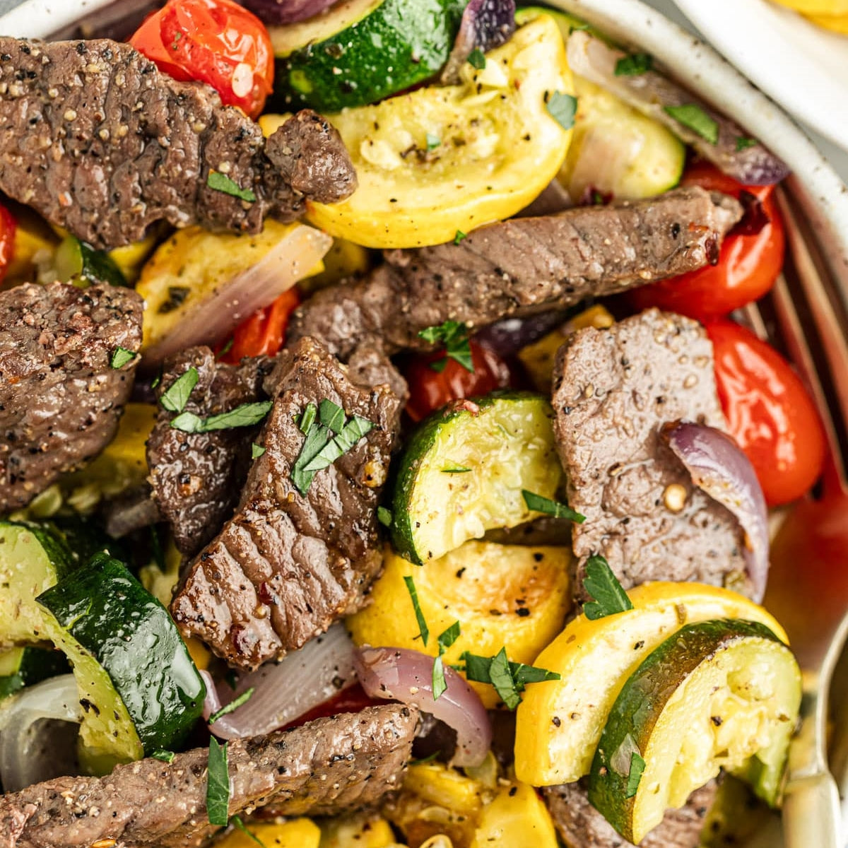 Baked Steak with Vegetables