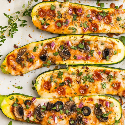 Baked Zucchini Pizza Boats