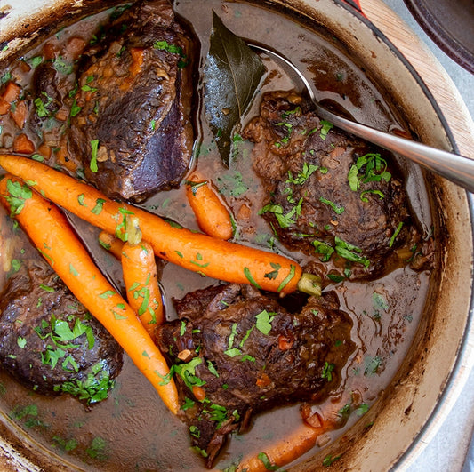 Beef Cheeks with Orange and Baby Carrots