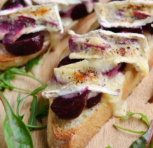 Beetroot & Melted Brie on Toast