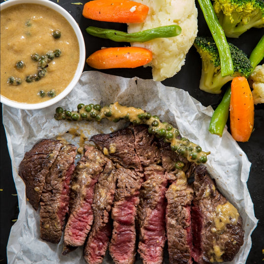 Black Pepper Butter on T-Bone Steaks