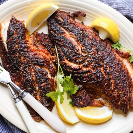 Blackened Snapper with Mustard Butter