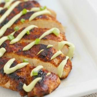 Blackened Chicken with Avocado Cream Sauce