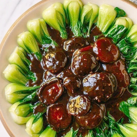 Braised Chinese Mushrooms with Bok Choy