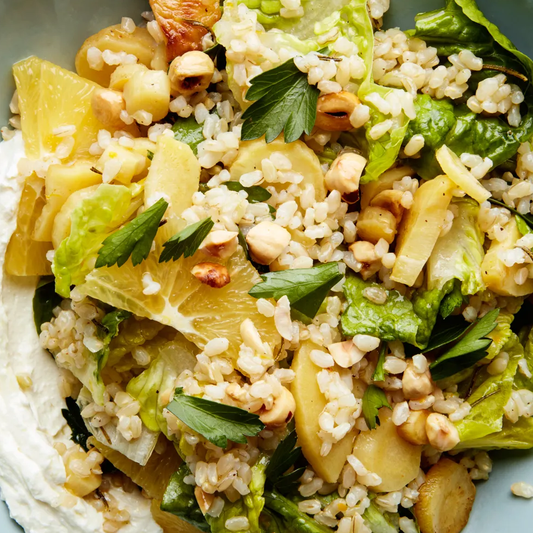 Brown Rice Salad with Parsnips & Whipped Ricotta