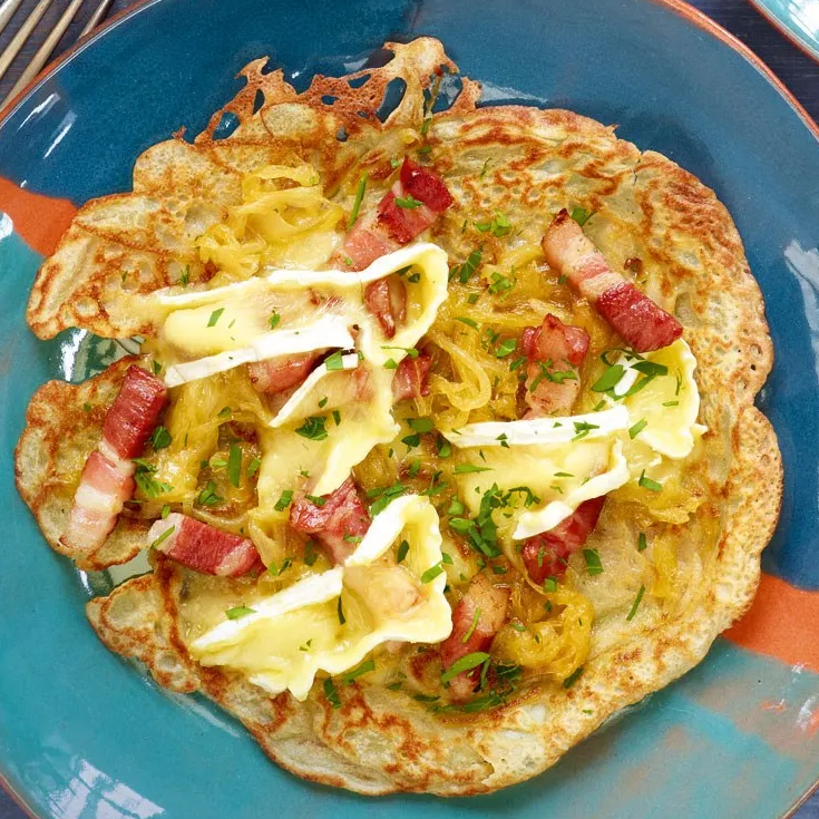 Buckwheat Galettes with Lardons & Camembert