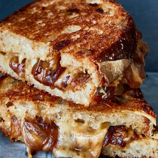 Caramelized Onion & Gruyere Grilled Cheese Sandwiches