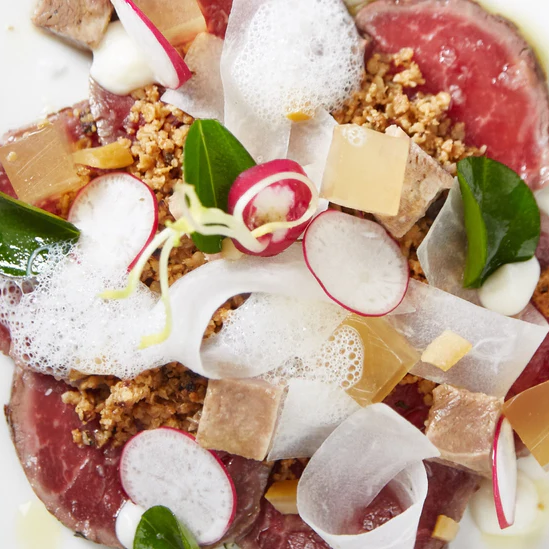 Carpaccio with Horseradish & Oysters