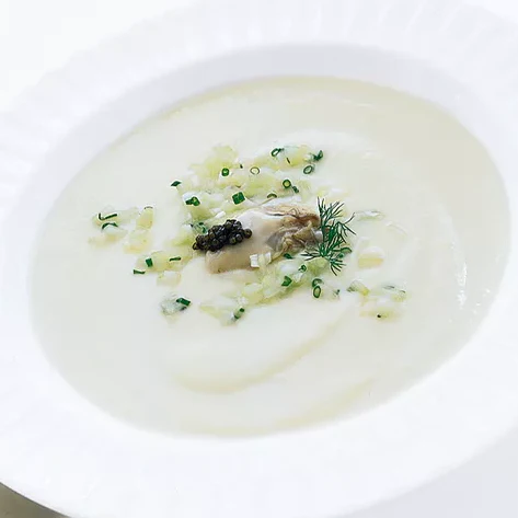 Cauliflower Vichyssoise with Oysters