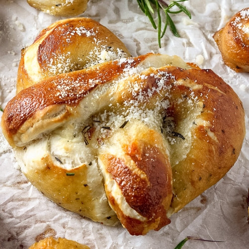 Cheese-Stuffed Garlic Parmesan Pretzels