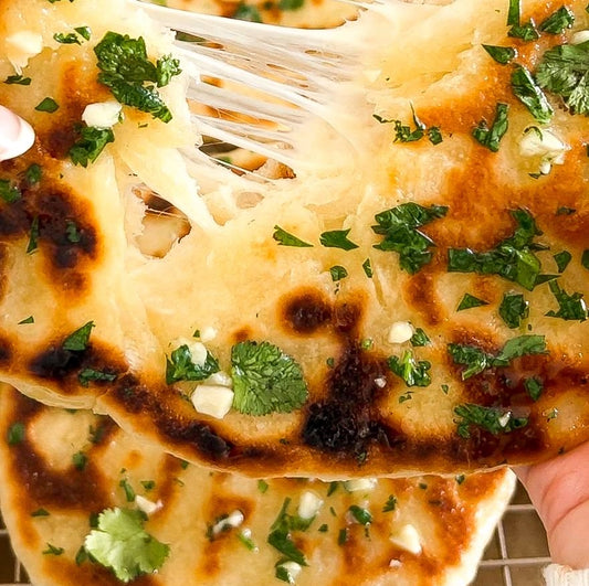 Cheese Stuffed Garlic Naan