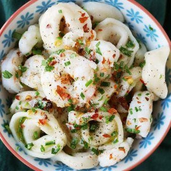 Cheese Tortellini with Shrimp and Chives