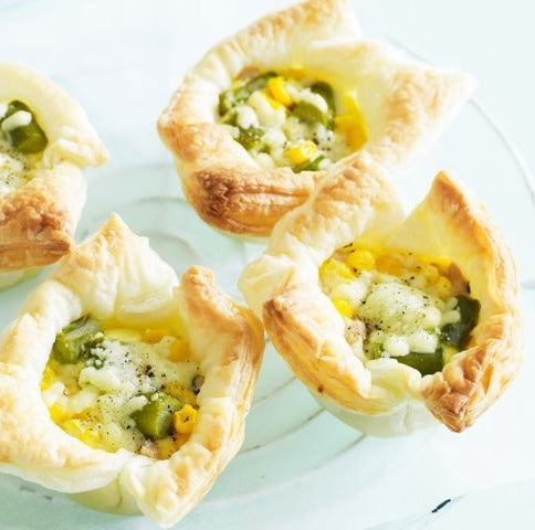 Chicken Corn & Asparagus Tarts