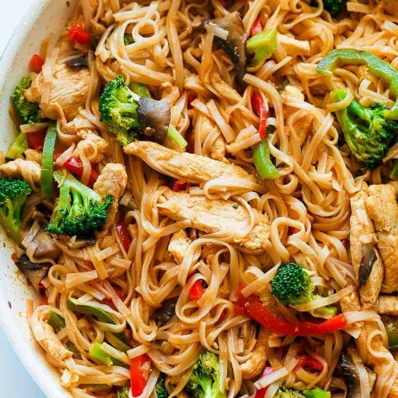 Chicken Stirfry with Rice Noodles