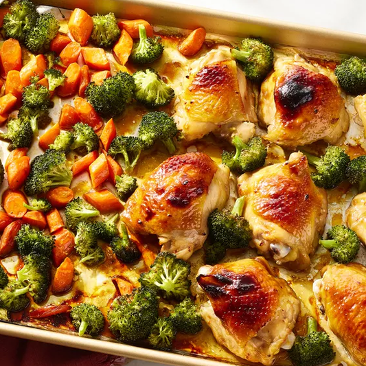 Chicken Thighs with Broccoli & Sprouts