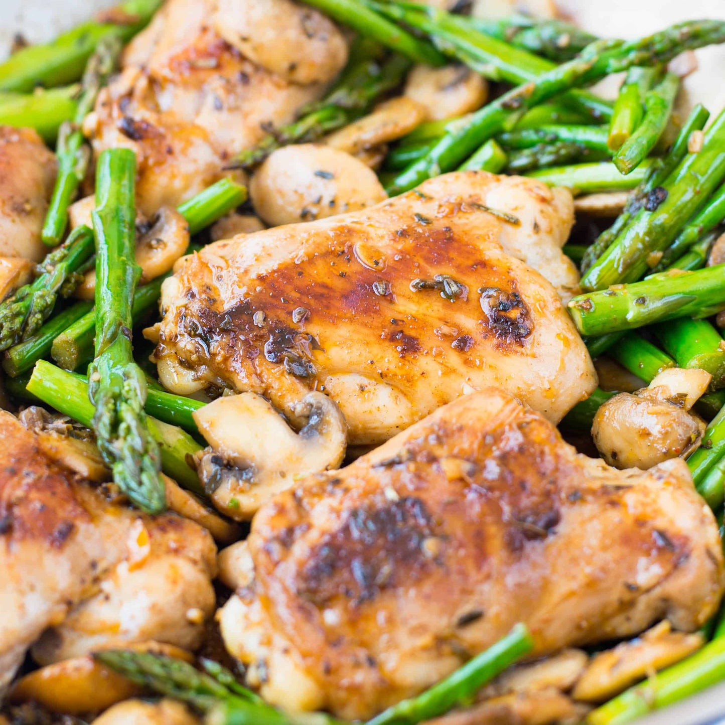 Chicken & Mushrooms with Asparagus