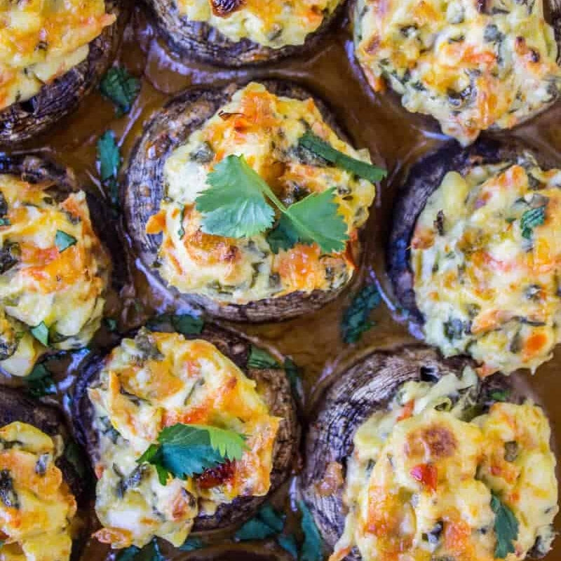 Chinese Style Stuffed Mushrooms