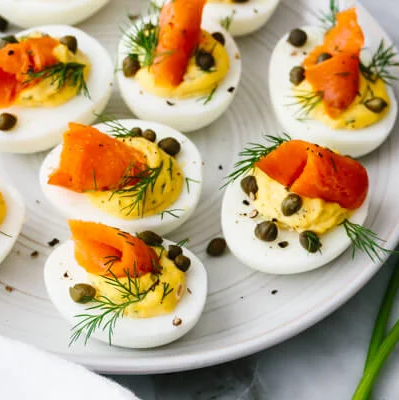 Smoked Salmon Deviled Eggs