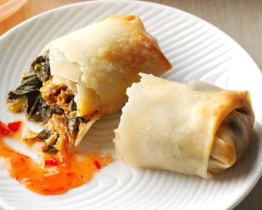 Collard Greens & Pulled Pork Egg Rolls