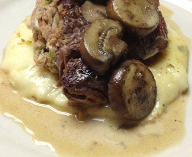 Crab-Stuffed Filet Mignon with Whiskey Peppercorn Sauce