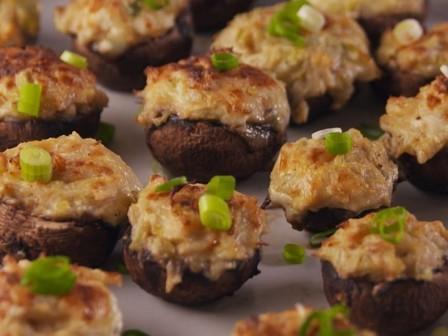 Crab Artichoke Stuffed Mushrooms