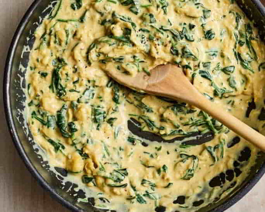 Creamed Spinach Scrambled Eggs