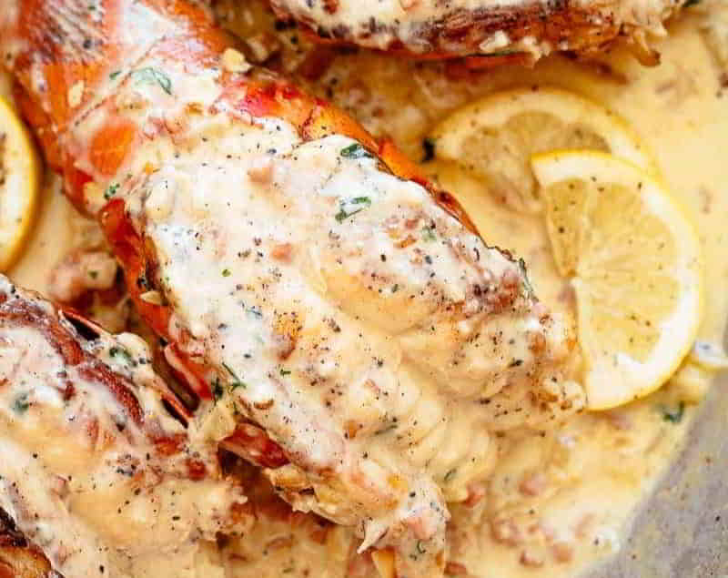 Creamy Bacon Lobster Tails