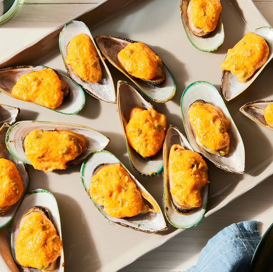 Creamy & Spicy Baked Green Mussels