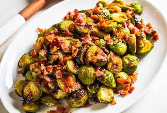 Crispy Bacon & Raspberry Vinegar Sprouts