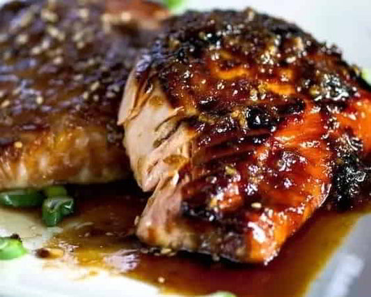 Crispy Garlic-Miso Glazed Salmon