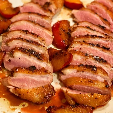 Duck Breast with Peaches