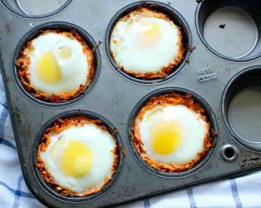 Eggs in Hash Brown Nests