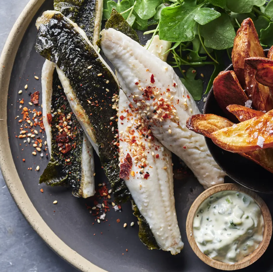 Fish & Chips with Wasabi Slaw