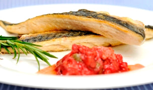 Fried Mackerel with Roasted Rhubarb