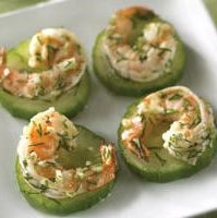 Garlic Shrimp on a Cucumber Flower