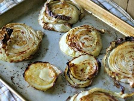 Garlic Rubbed Roasted Cabbage Steaks