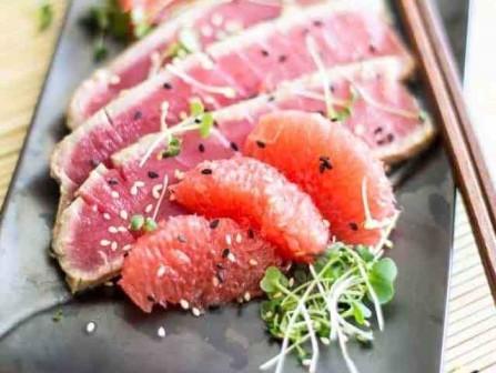 Grapefruit and Ginger Tuna Tataki