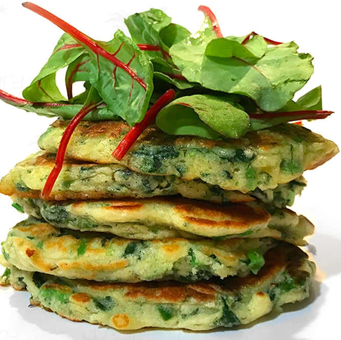 Green Pancakes with Lime Butter