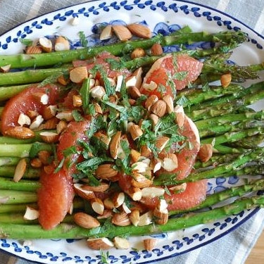 Grilled Asparagus with Pink Grapefruit Sauce Vierge