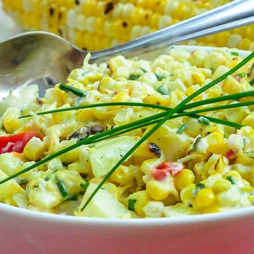 Grilled Corn Salad with Lemon & Chives