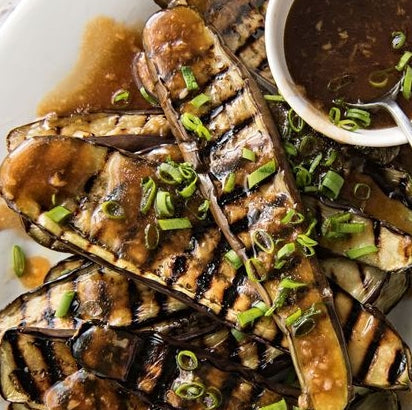 Grilled Eggplant with Garlic & Ginger Sauce