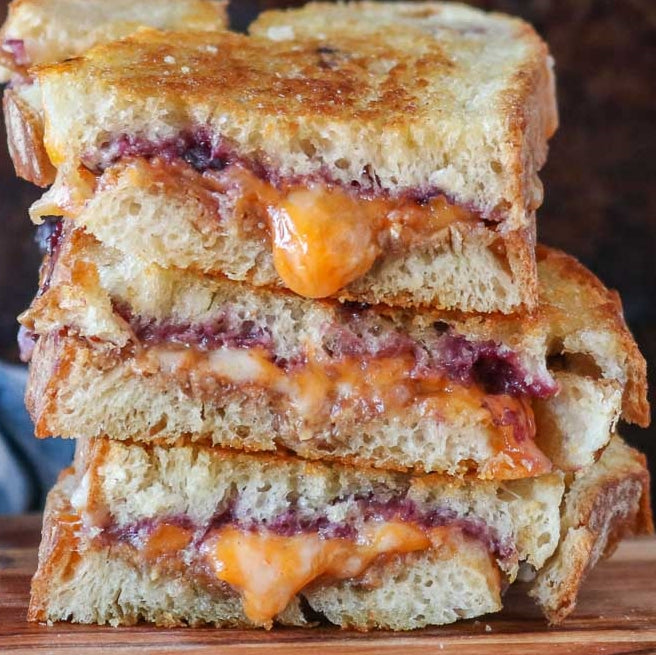 Grilled Peanut Butter & Jelly Sandwich with Brie