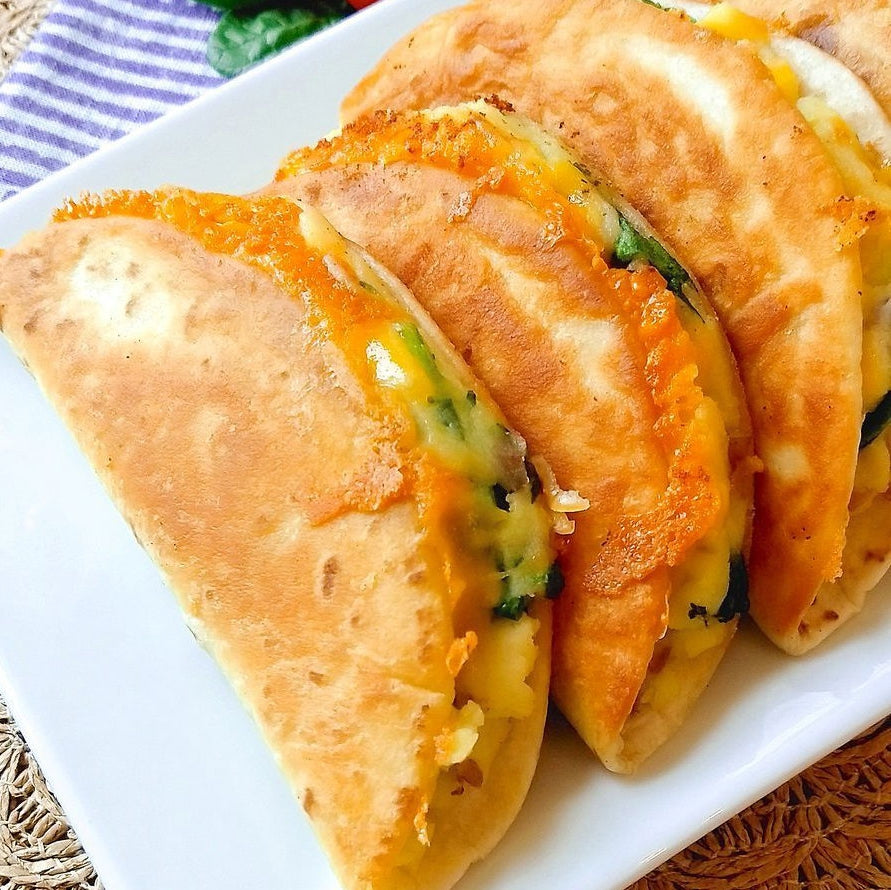 Grilled Potato Spinach Quesadillas